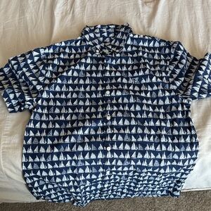 Vineyard Vines Blue and White Sailboat Kids Shirt